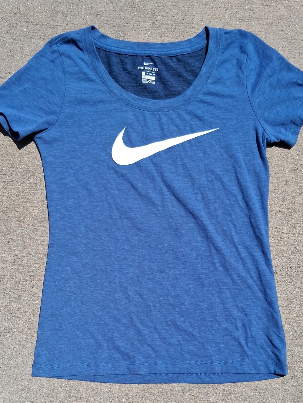 Nike Royal Blue Scoop Neck Tee with White Swoosh